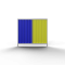 Mobile fence Trapez | Sheet metal panel: blue / yellow | height: 2.00 m